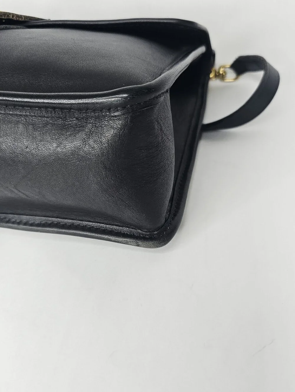 Coach Vintage Willis Black Leather Top Handle Satchel Purse